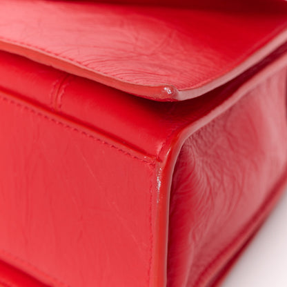 Arena Calfskin Small Crush Chain Bag Tomato Red