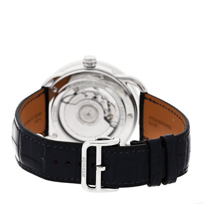 Stainless Steel Alligator 43mm Arceau Grande Lune Automatic Watch Bleu Abysse