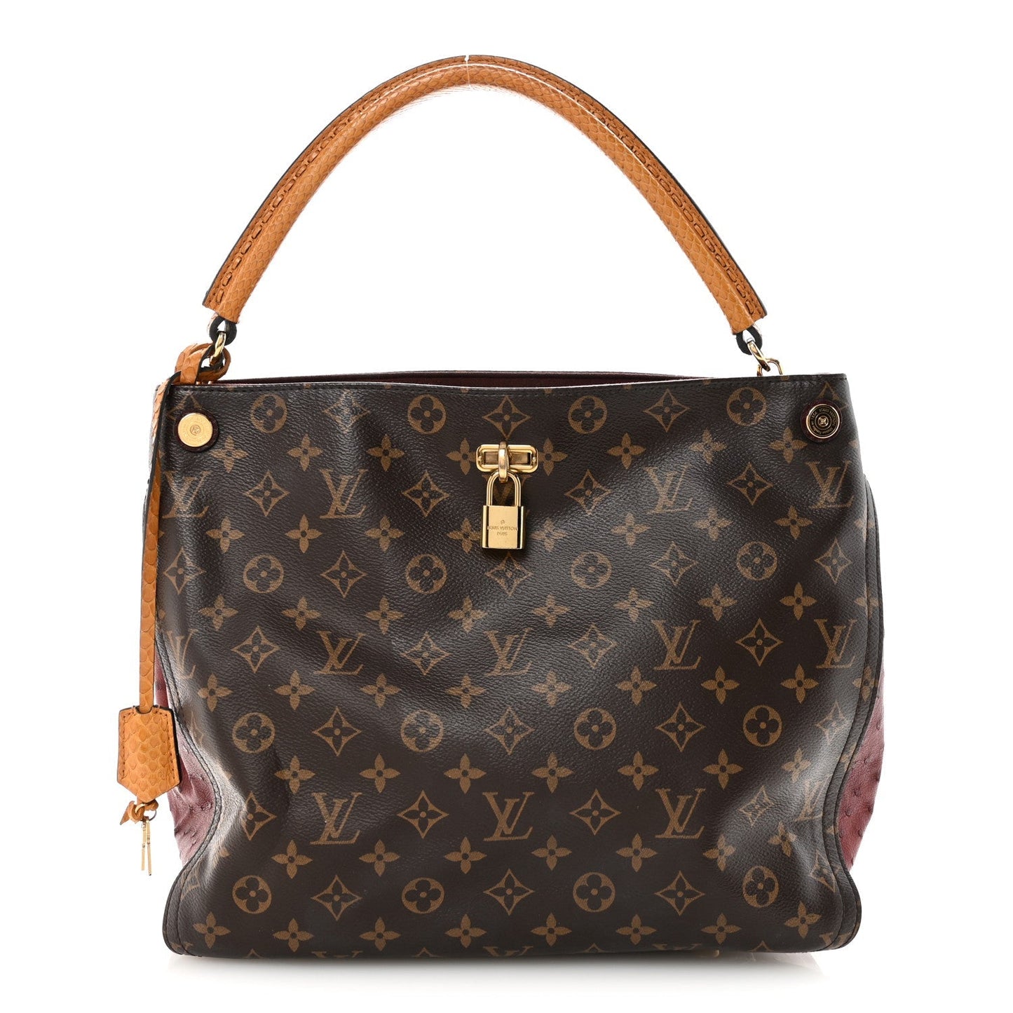 Monogram Python Ostrich Gaia Bordeaux