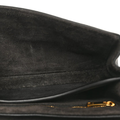 Grained Calfskin Teen Soft 16 Shoulder Bag Black
