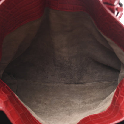 Soft Crocodile Fume Medium Roma Tote Blood