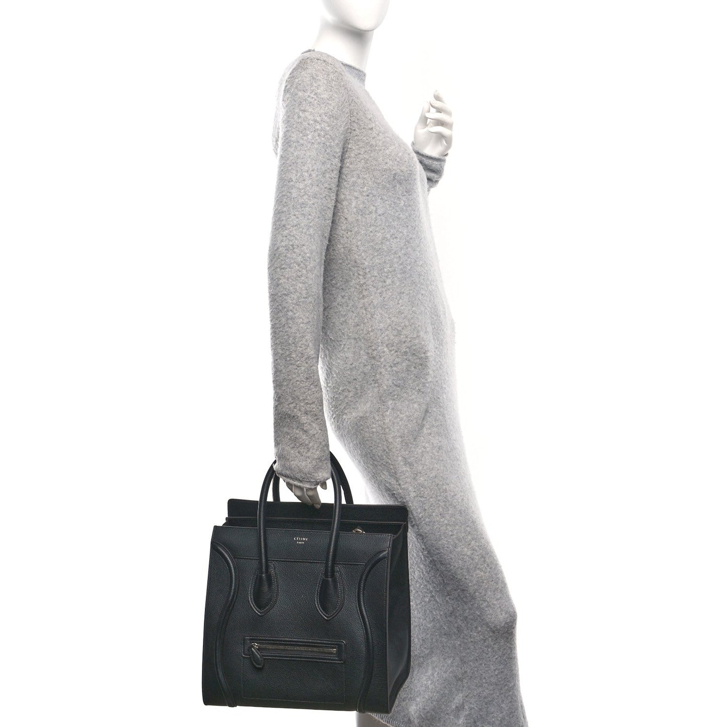 Drummed Calfskin Mini Luggage Black