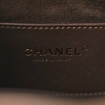 Suede Quilted Small Chanel 25 Handbag Dark Brown