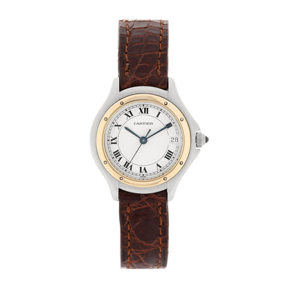 Stainless Steel 18K Yellow Gold Alligator 26mm Cougar Quartz Watch