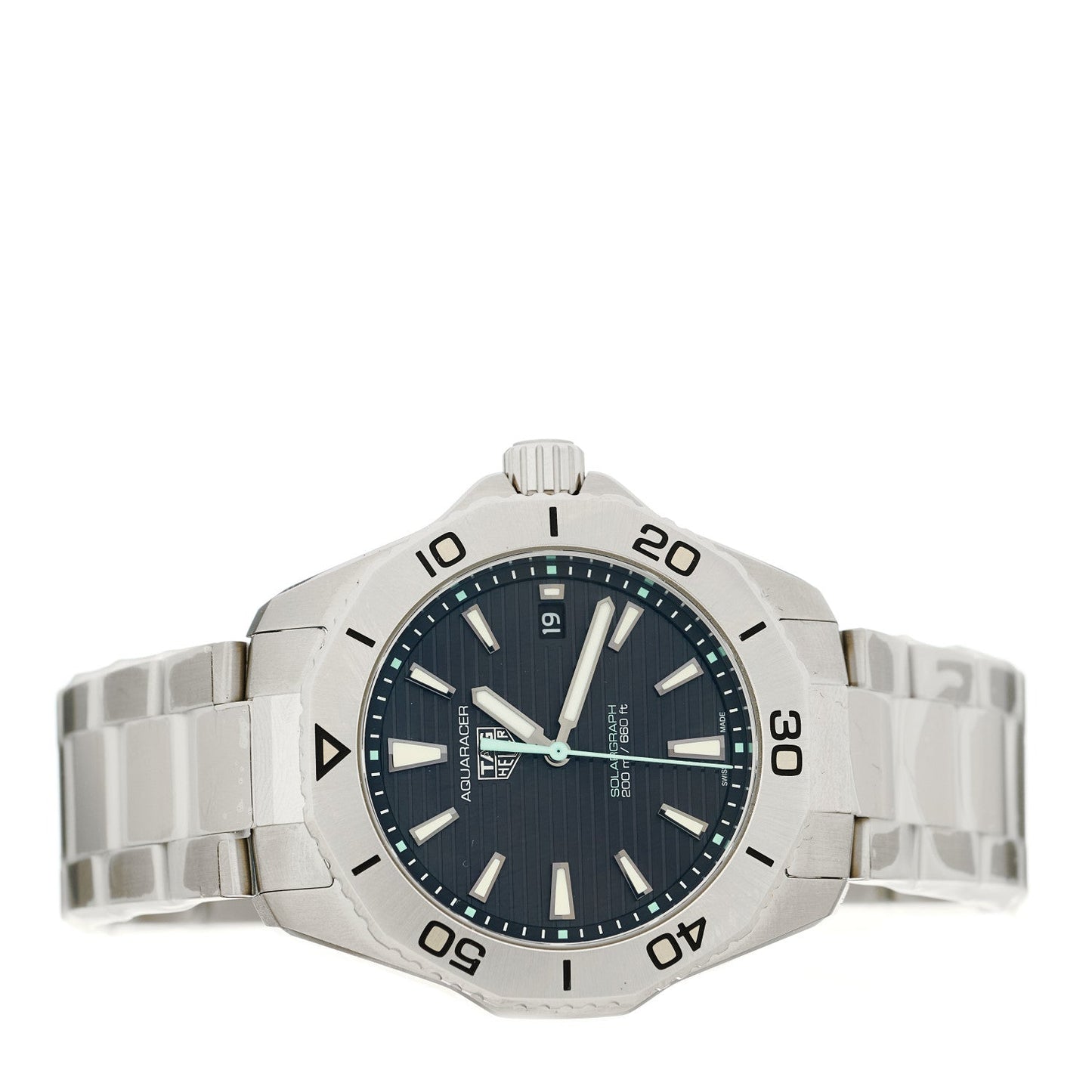Stainless Steel 40mm Aquaracer Professional 200 Solargraph Quartz Watch Black WBP1114