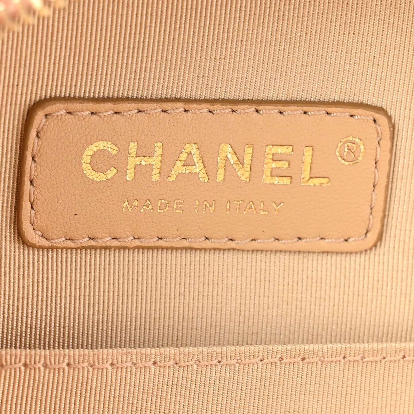 Glazed Calfskin Round As Earth Evening Bag Beige