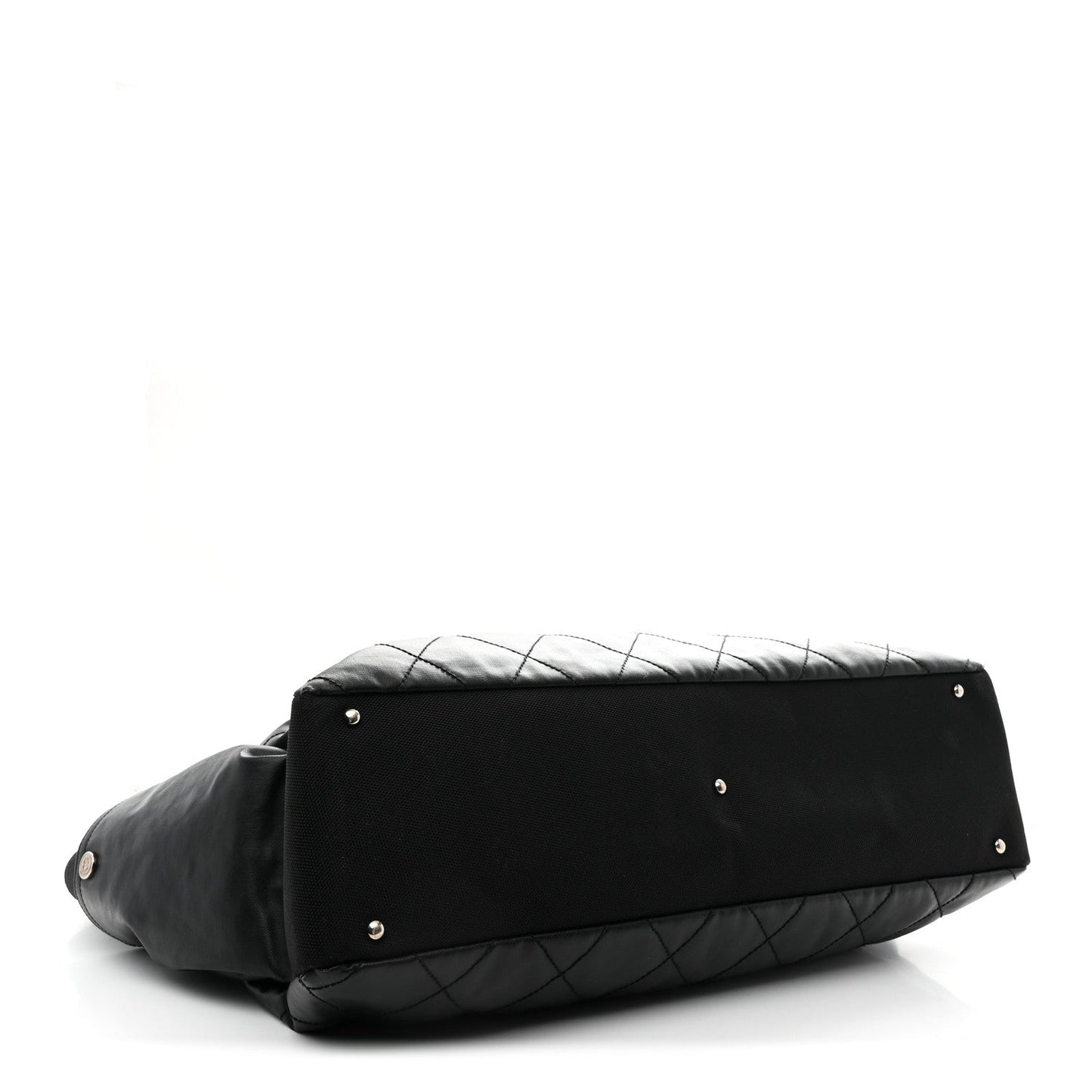 Coated Canvas Stitched XL Paris Biarritz Tote Black
