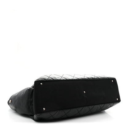 Coated Canvas Stitched XL Paris Biarritz Tote Black
