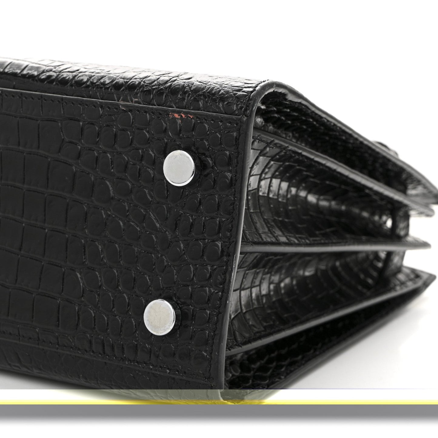 Calfskin Crocodile Embossed Baby Sac De Jour Black