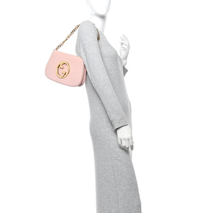 Roxy Calfskin Blondie Chain Shoulder Flap Bag Powder Pink