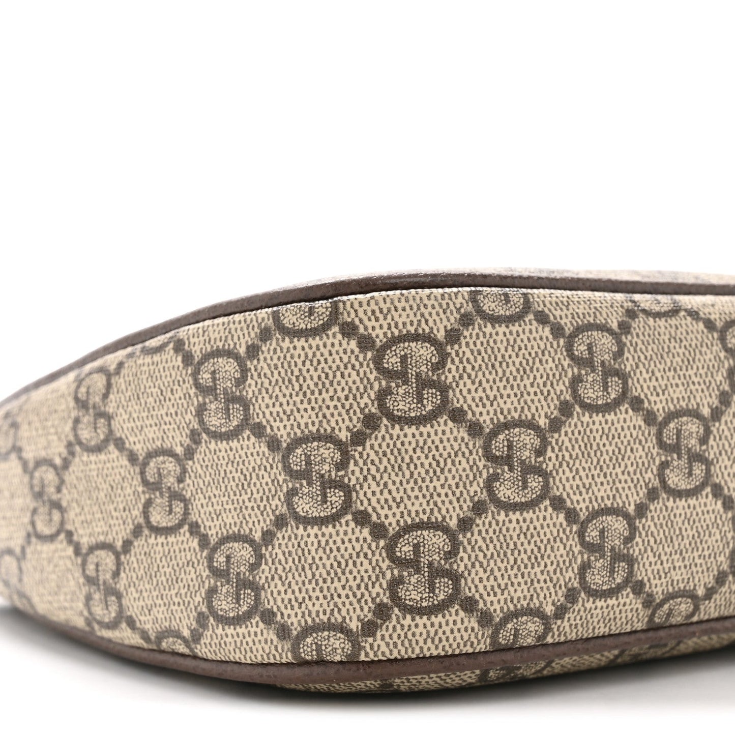 GG Supreme Monogram Textured Dollar Calfskin Web Small Ophidia GG Handbag Beige Ebony New Acero