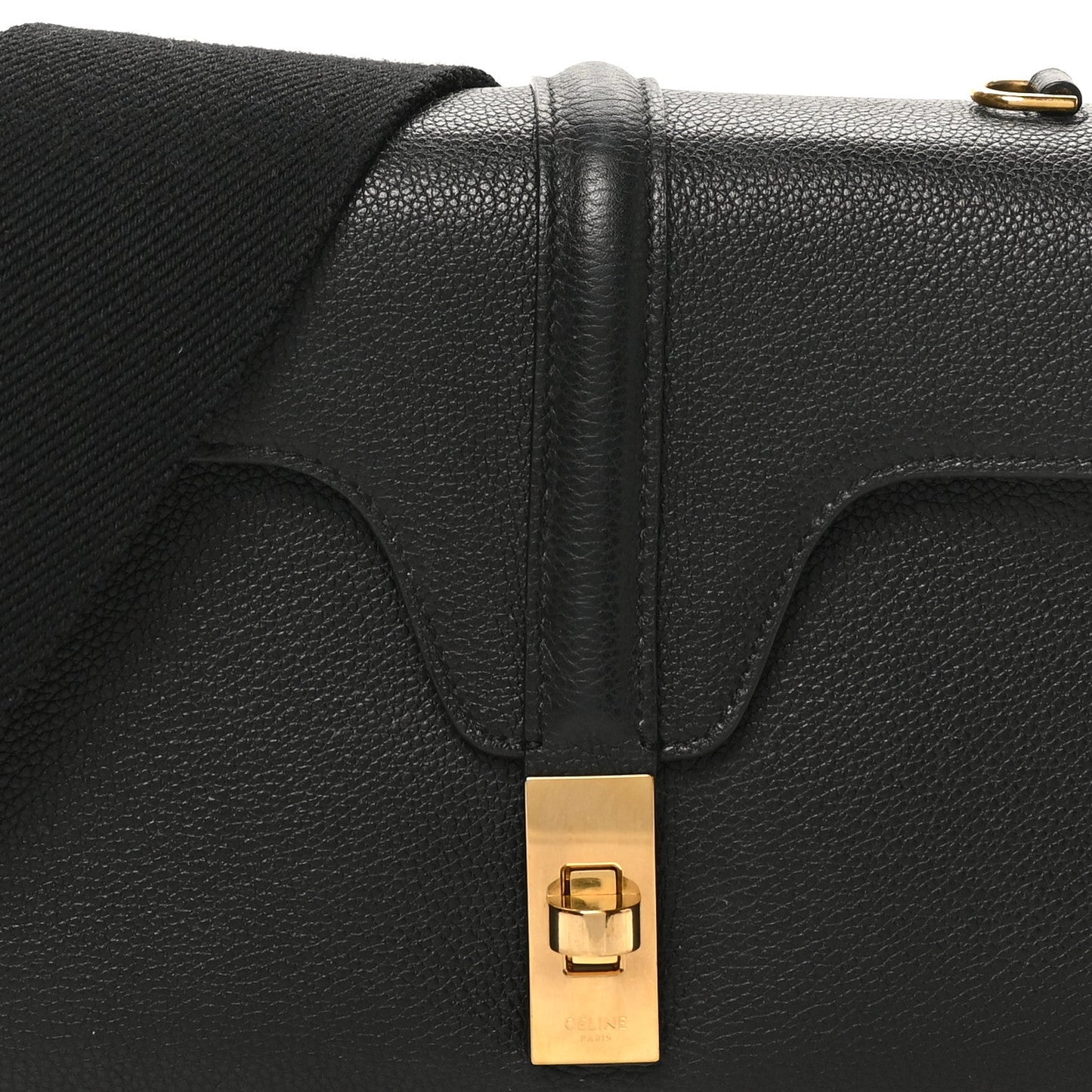 Grained Calfskin Teen Soft 16 Shoulder Bag Black