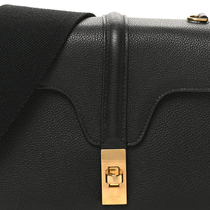 Grained Calfskin Teen Soft 16 Shoulder Bag Black