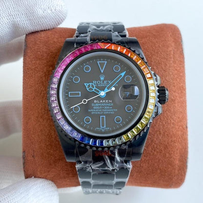 SUBMARINER DATE 40 CUSTOM RAINBOW BLACK BLUE LIMITED EDITION