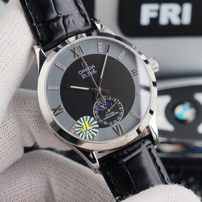 DEVILLE CHRONOMETER 40MM MOONPHASE GREY BLACK DIAL