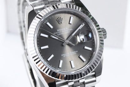 DATEJUST 41 GREY DIAL SILVER CASE