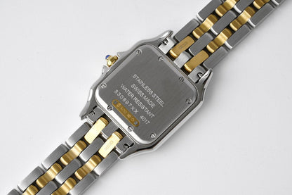 PANTHERE 27MM GOLD SILVER CASE WHITE DIAL