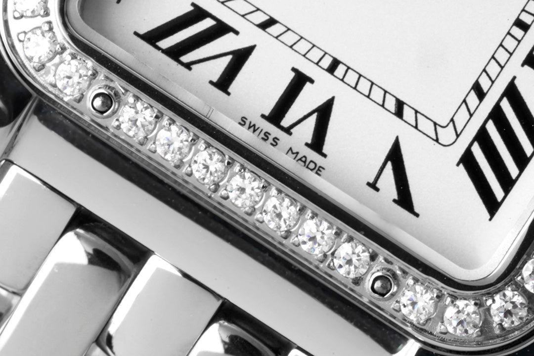 PANTHERE SILVER CASE DIAMOND BEZEL WHITE DIAL