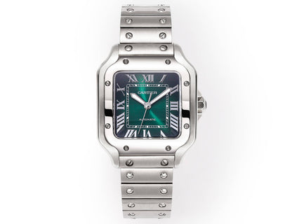 SANTOS LADY 35.1MM STEEL CASE DEEP GREEN DIAL