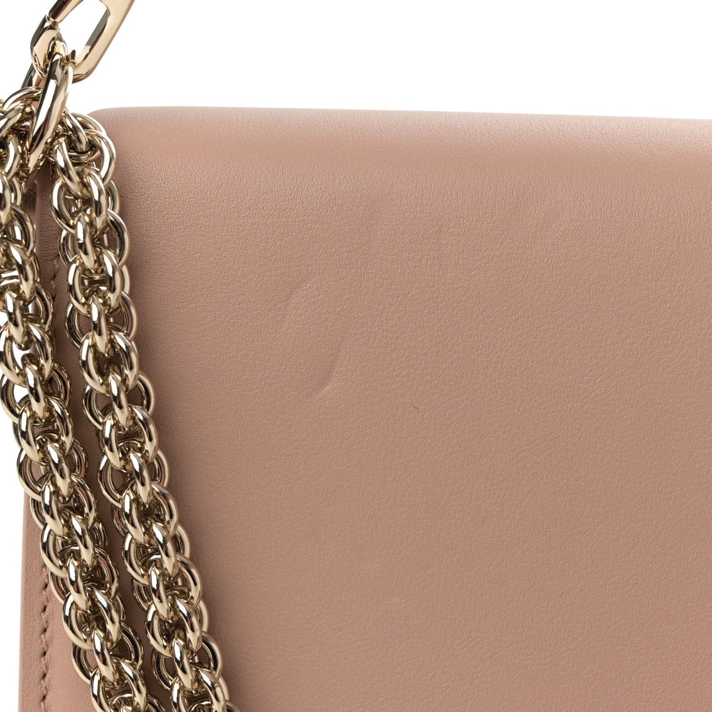 Calfskin Enamel Vlogo Loco Shoulder Bag Rose Cannelle