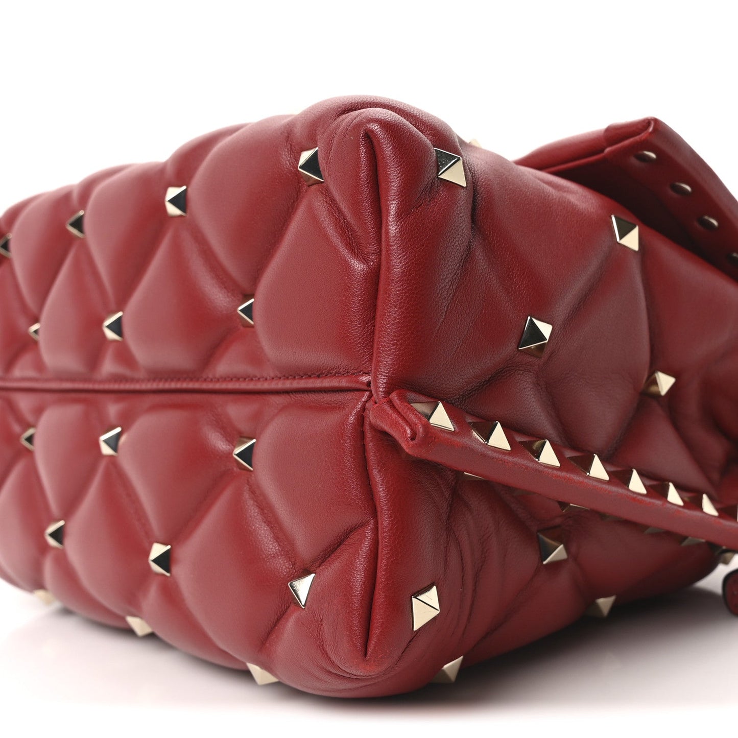 Nappa Medium Candystud Top Handle Bag Rosso Valentino