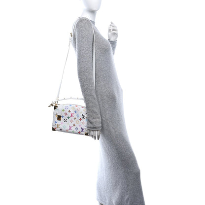 LV x TM Cowhide Monogram Multicolor Side Trunk MM White