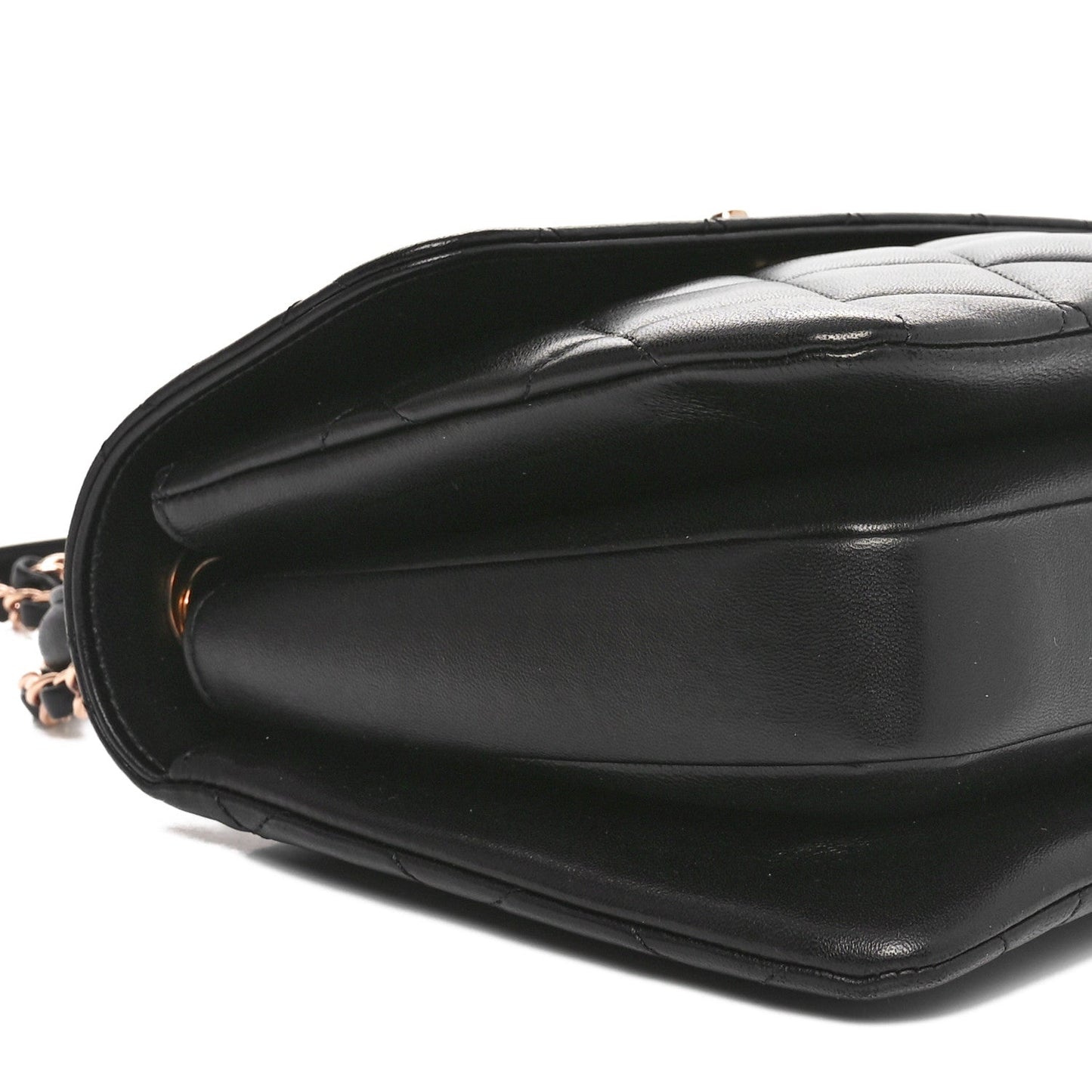 Lambskin Quilted Small Trendy CC Dual Handle Flap Bag Black