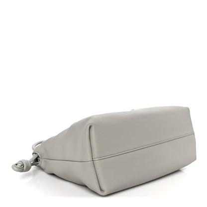 Mellow Nappa Donut Chain Medium Flamenco Knot Clutch Shell Grey