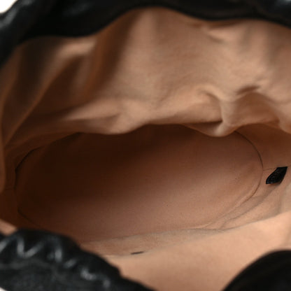 Azalea Sakai Calfskin Horsebit 1955 Drawstring Bucket Bag Black