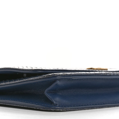 Snakeskin Wallet On Chain WOC Blue
