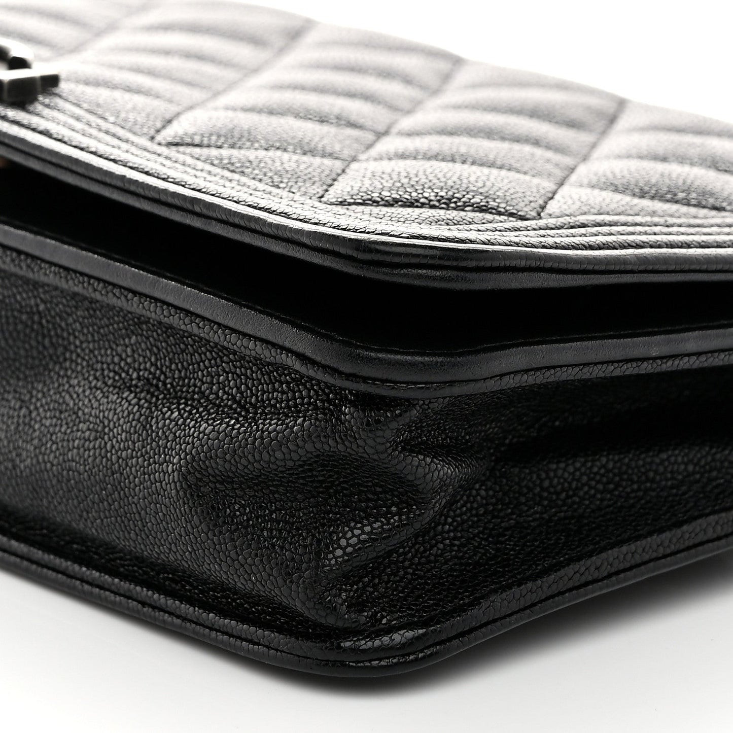 Caviar Quilted Boy Wallet On Chain WOC Black