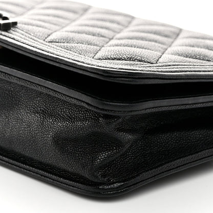 Caviar Quilted Boy Wallet On Chain WOC Black