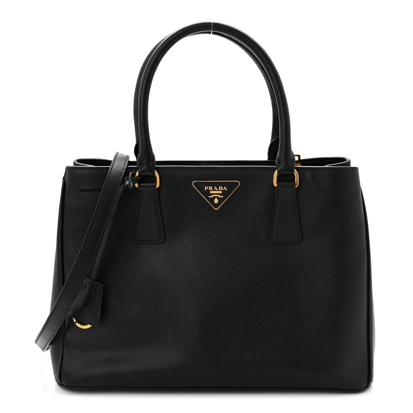 Saffiano Lux Medium Tote Black