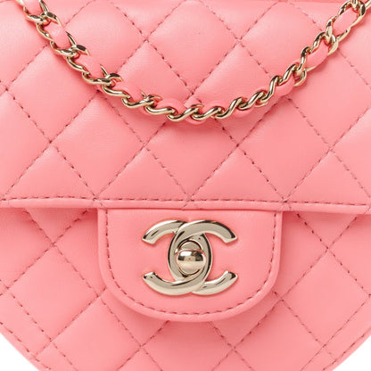 Lambskin Quilted CC In Love Heart Bag Pink
