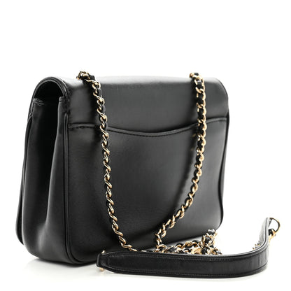 Lambskin CC Mania Flap Bag Black