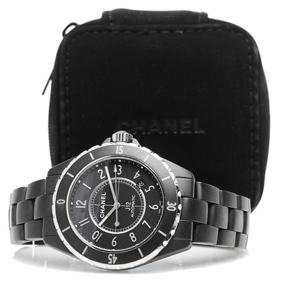 Stainless Steel Matte Ceramic 41mm J12 Automatic Watch Black