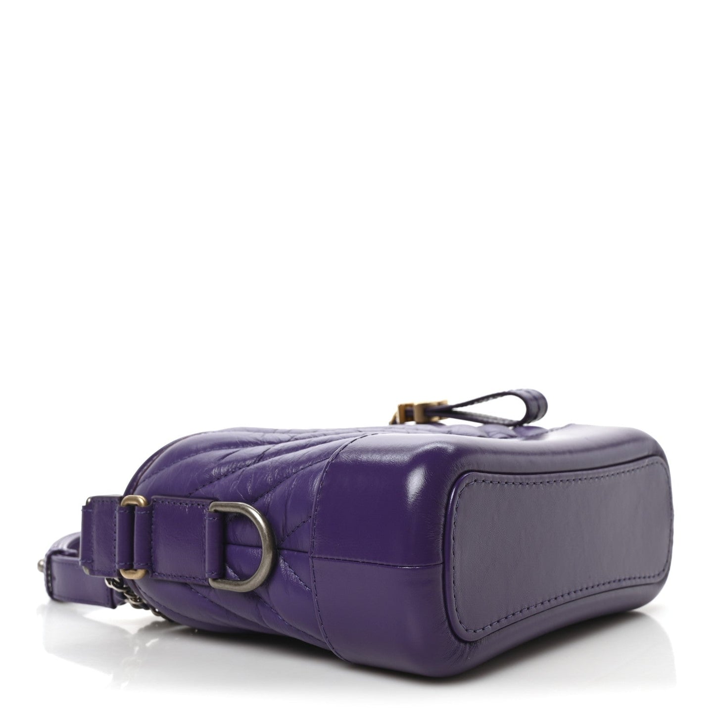Aged Calfskin Chevron Quilted Small Gabrielle Hobo Purple