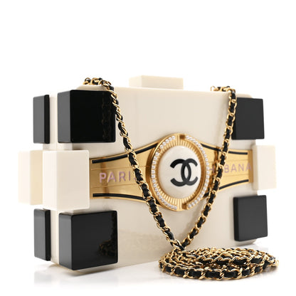 Plexiglass Boy Brick Havana by Night Clutch White Black