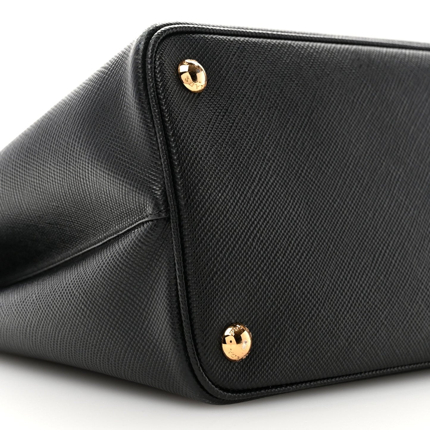 Saffiano Cuir Medium Double Bag Black Fuoco