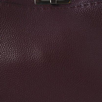 Cuoio Romano Elaphe Selleria Lace Up Bi-Color Medium Peekaboo Iconic Satchel Bordeaux Grigio Polvere Natural