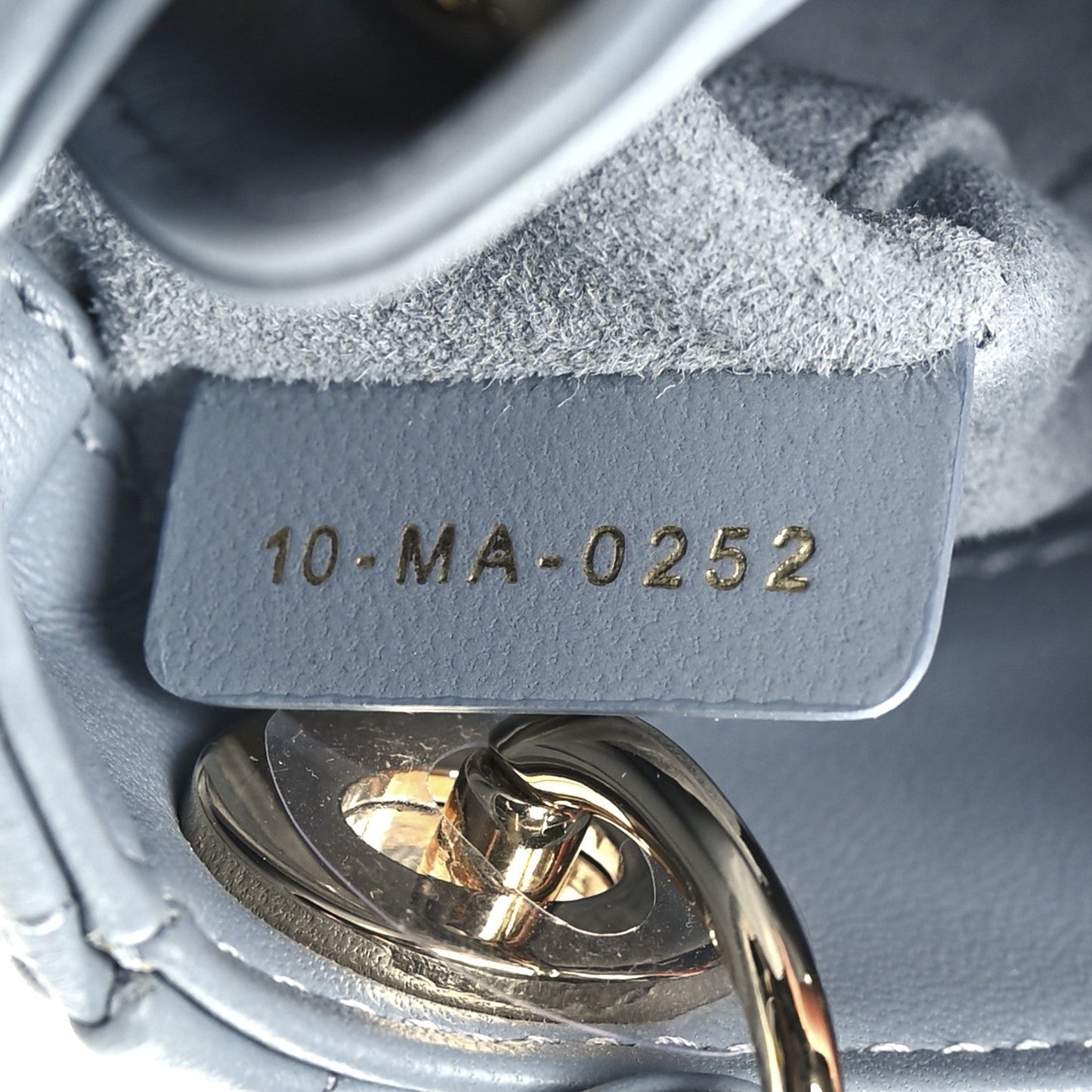 Lambskin Cannage Micro Lady Dior Cloud Gray