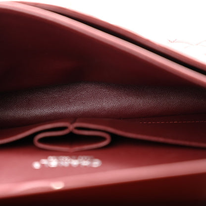 Lambskin Quilted Medium Double Flap Burgundy