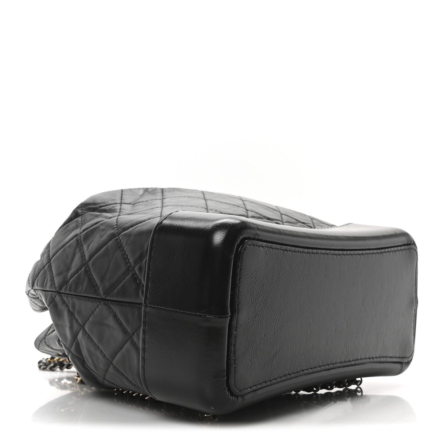 Aged Calfskin Quilted Small Gabrielle Backpack Black