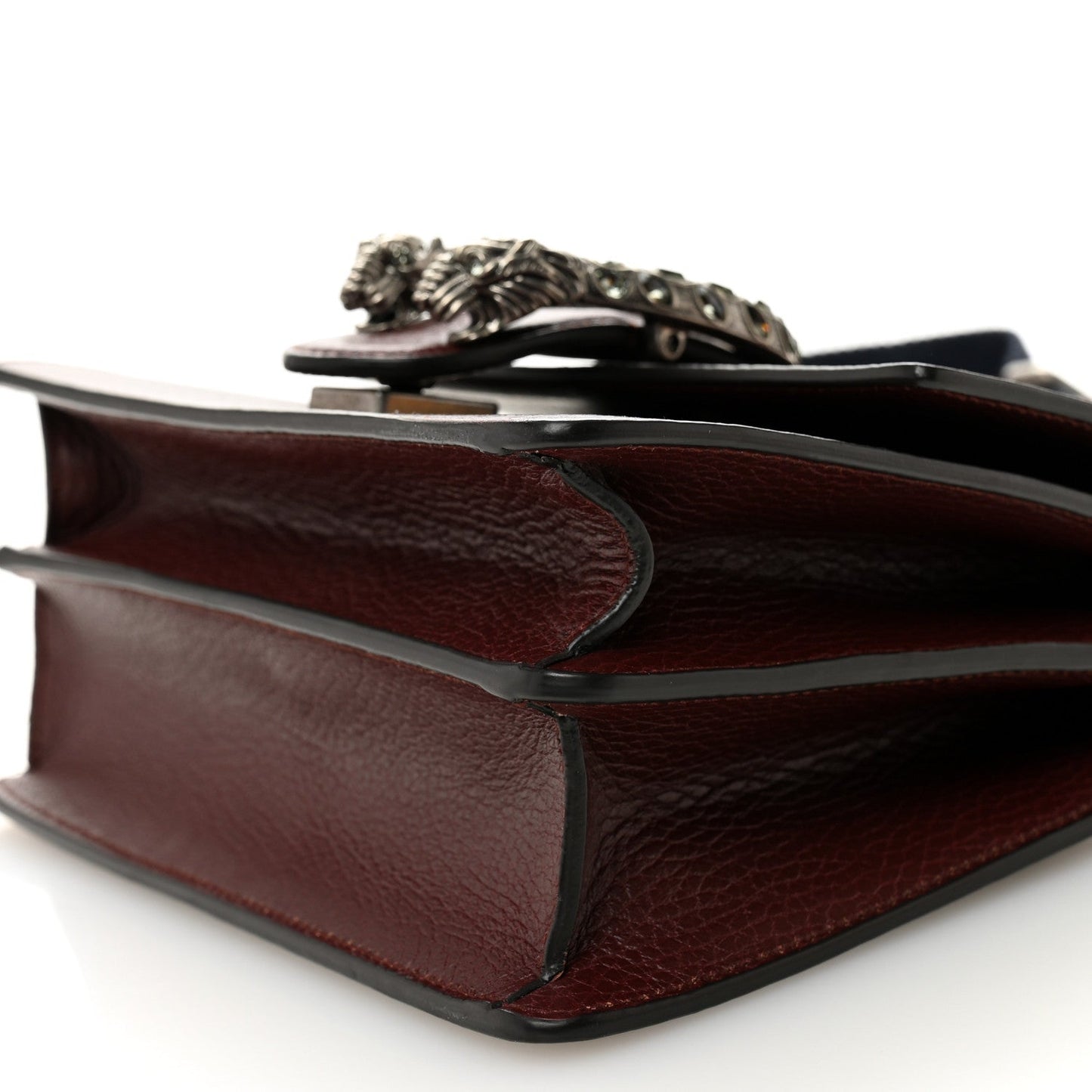 Dollar Calfskin Crystal Web Mini Dionysus Bamboo Top Handle Bag Vintage Bordeaux Black Diamond