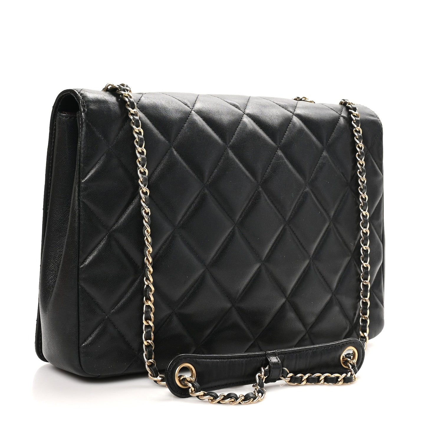 Lambskin Quilted Large Diamond CC Flap Black