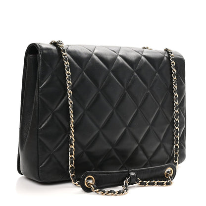 Lambskin Quilted Large Diamond CC Flap Black