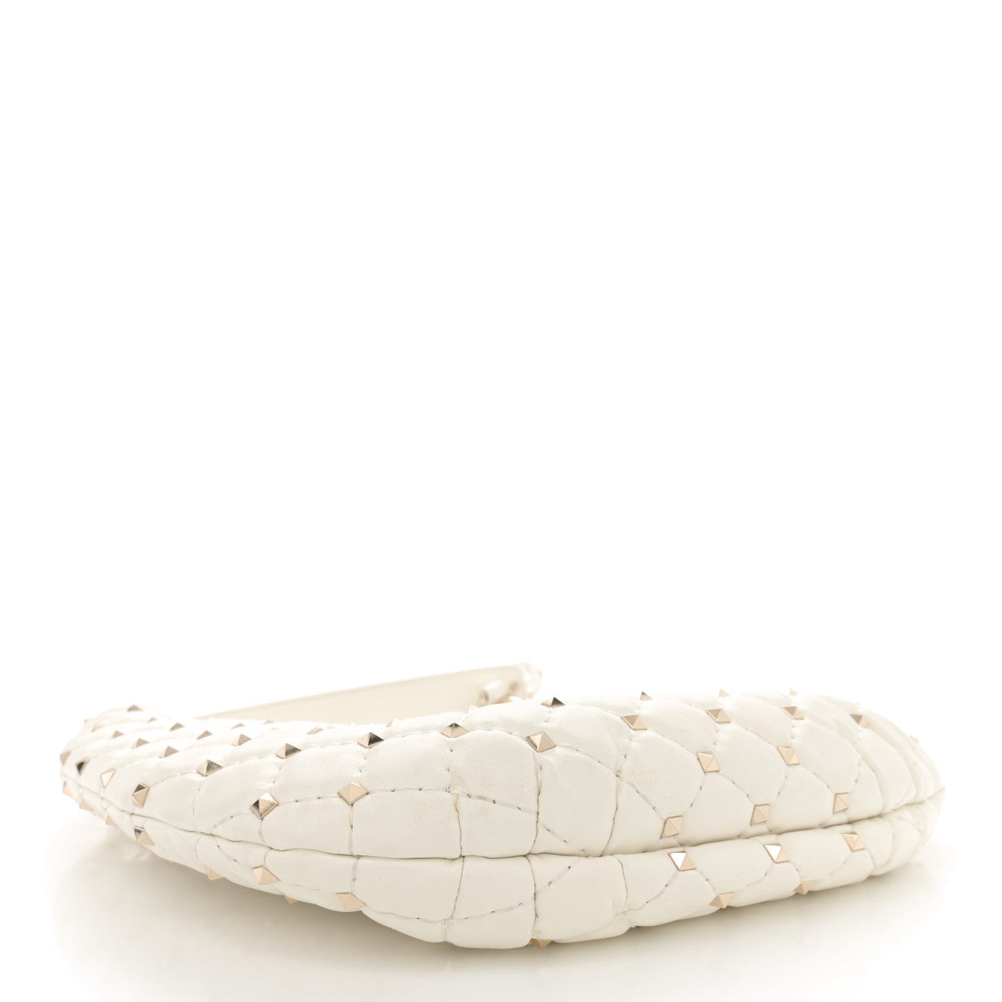 Nappa Small Rockstud Spike Hobo Ivory
