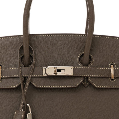 Epsom Candy Birkin 35 Etain Bleu Thalassa