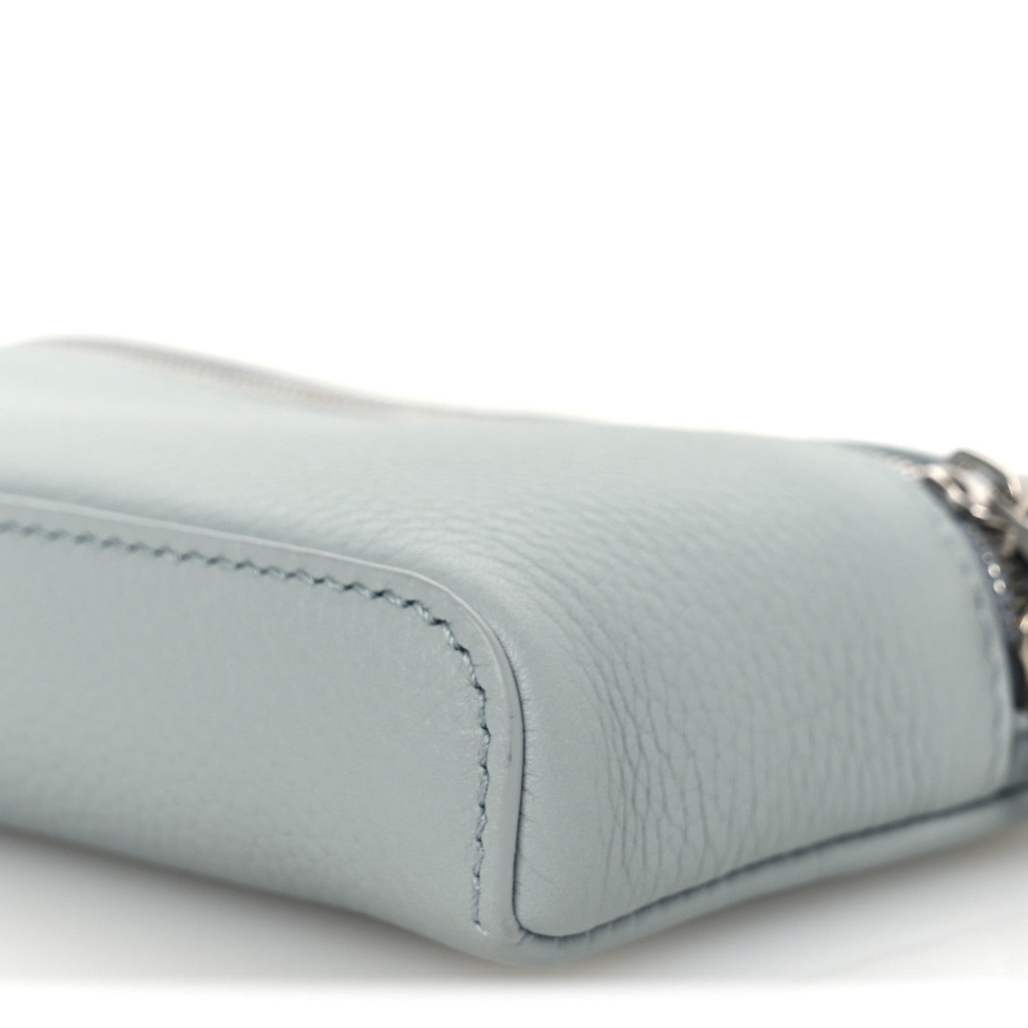 Grained Calfskin Extra Pocket Mini Pouch Minty Breeze