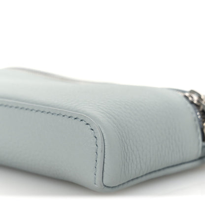 Grained Calfskin Extra Pocket Mini Pouch Minty Breeze